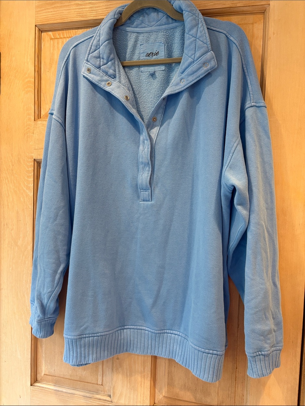 aerie Sky Blue Oh Snap Pullover Sweatshirt M